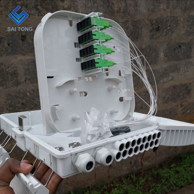 Cixi made16 cores aansluitdoos sc/upc FTTH 16 core verdeelkast Waterdichte rubberen kabelwartel Gpon onu Fiber Junction Box