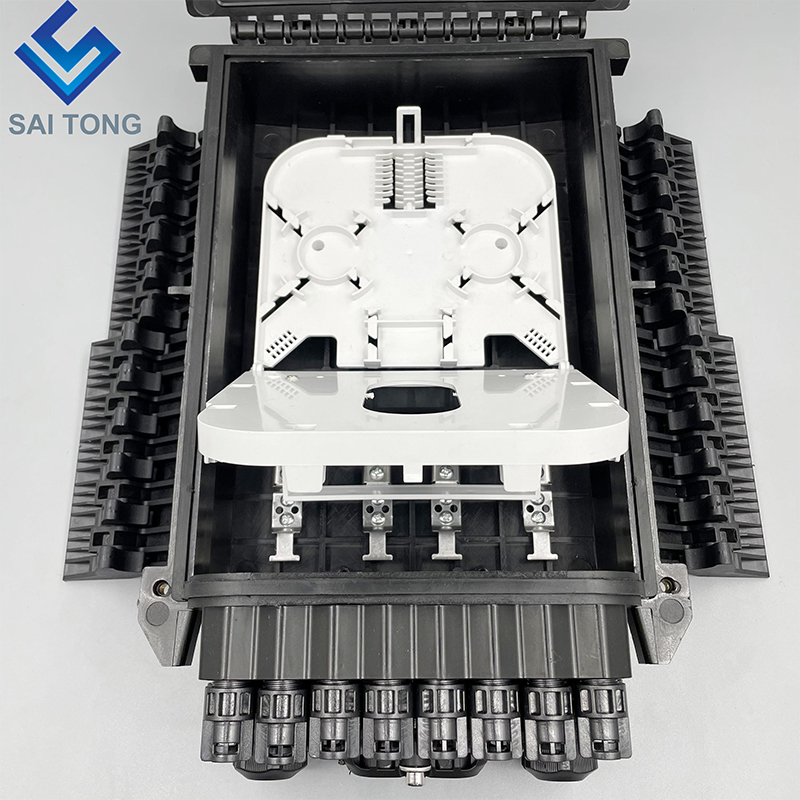 Outdoor 96 core Fiber Optic Splice Sluiting voor Drop Kabel en PLC Splitter, redelijke prijs met 1:16 LGX PLC splitter