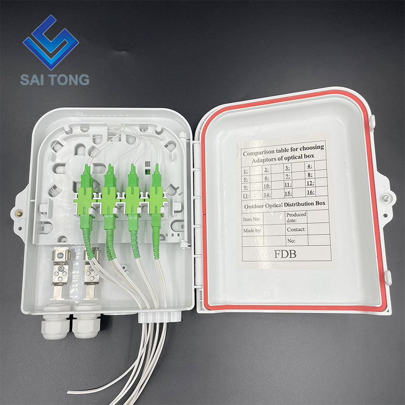 FTTH 8 Core Plastic Fiber Access Terminal Box Outdoor 8 Poorten Waterdichte Rubber Wartel Gpon onu Glasvezel Doos FDB/ATB