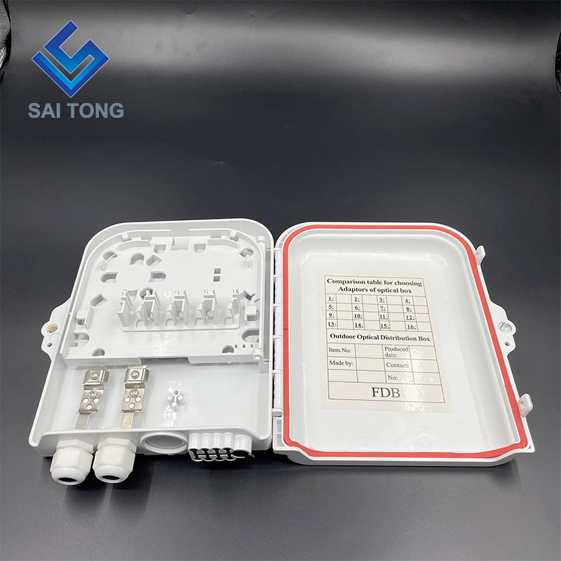 FTTH 8 Core Plastic Fiber Access Terminal Box Outdoor 8 Poorten Waterdichte Rubber Wartel Gpon onu Glasvezel Doos FDB/ATB