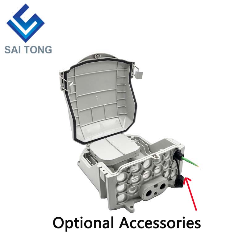 FTTH Saitong IP65 16 core glasvezel Terminal Box PC + ABS Materiaal Outdoor 16 Poorten Verdeelkasten met 2 lade