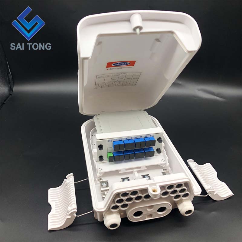 Saitong 16 Core glasvezel sluiting doos PLC FTTH FTTX FTTP Fiber Beëindiging Doos IP65 outdoor Glasvezel Gezamenlijke Doos NIEUWE stijl