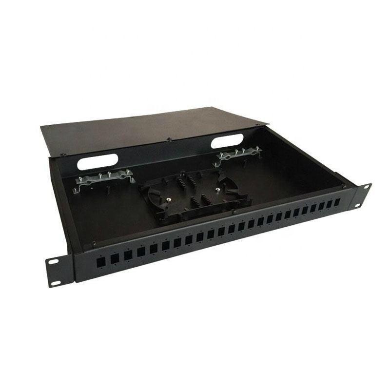 19 inch ftth 24 poorten sc fc lc st rack mount glasvezel distributie frame glasvezel patchpaneel rack mount ODF 1u metalen