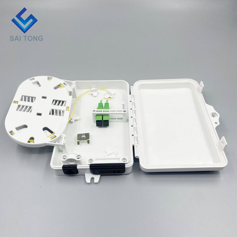 IP65 Supply 1/2 poort mini FTTH glasvezel box outdoor plastic 2 core fiber terminal box met SC LC adapter