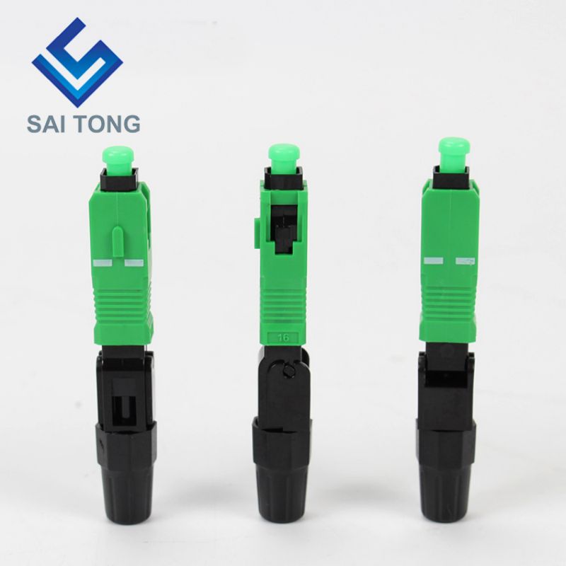 met goede werking FTTB FTTX Netwerk Glasvezel Snelle connector sc apc groene kleur glasvezelkabel snelle connector Quick Connector