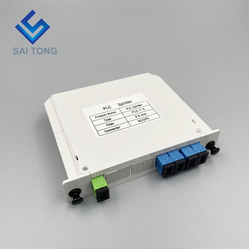 1:4 SC/UPC Rack Mount Plc Splitter ABS Doos SC UPC Connectors Cassette Type 1X4 Glasvezel Splitter