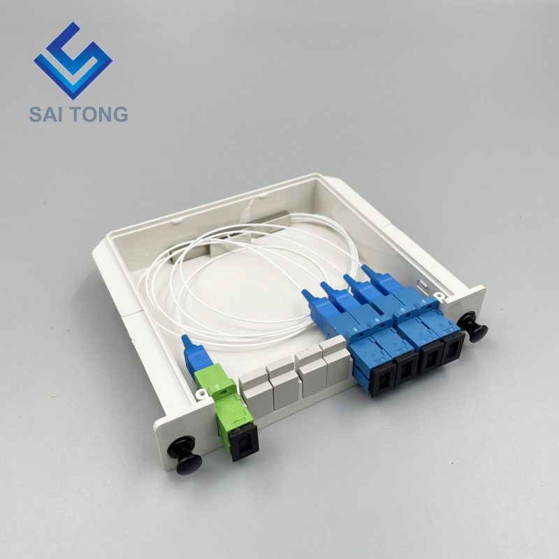 1:4 SC/UPC Rack Mount Plc Splitter ABS Doos SC UPC Connectors Cassette Type 1X4 Glasvezel Splitter