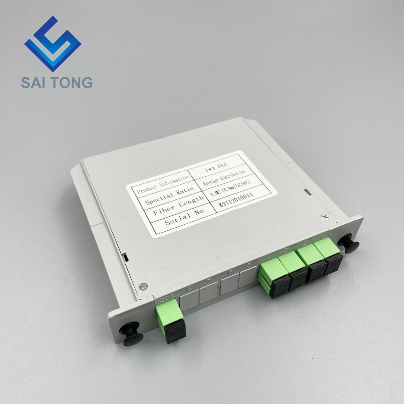 1:4 SC/APC Rack Mount Plc Splitter ABS Doos SC UPC Connectors Cassette Type 1X4 Glasvezel Splitter