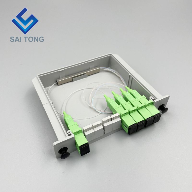 1:4 SC/APC Rack Mount Plc Splitter ABS Doos SC UPC Connectors Cassette Type 1X4 Glasvezel Splitter