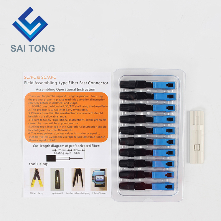 Saitong Supply Communicatieapparatuur snelkoppeling sc/upc ftth Fiber Optic Fast Connector Fiber Connector