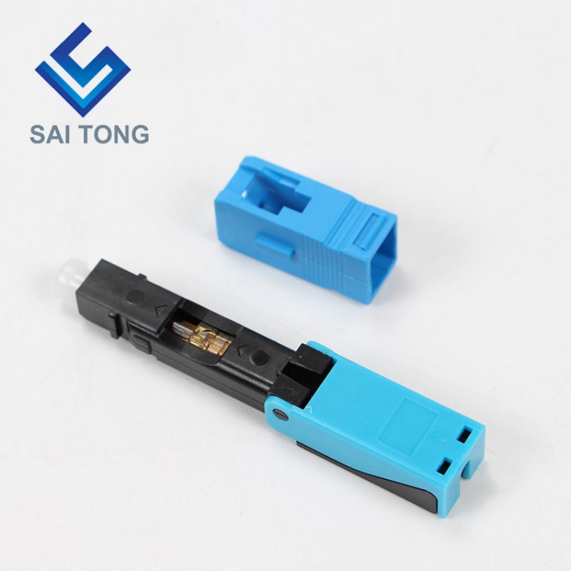 SC UPC Glasvezel Snelle Connector blauw voor Veld Monteren FTTH Quick Connector 0.3dB glasvezelkabel snelle connector Singlemode