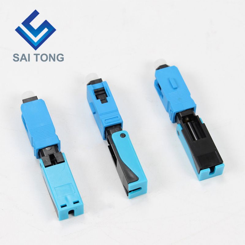 SC UPC Glasvezel Snelle Connector blauw voor Veld Monteren FTTH Quick Connector 0.3dB glasvezelkabel snelle connector Singlemode