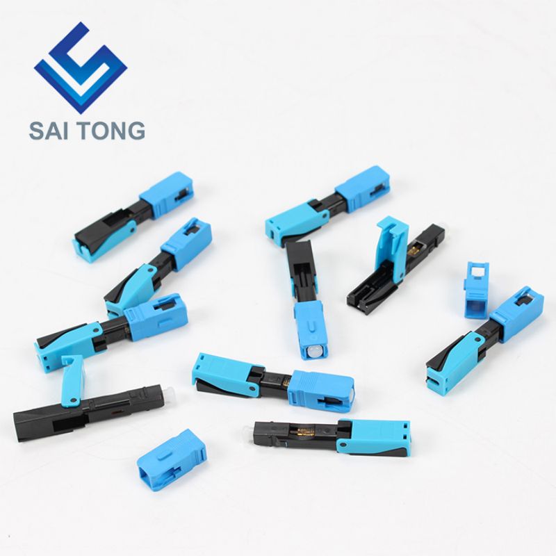 SC UPC Glasvezel Snelle Connector blauw voor Veld Monteren FTTH Quick Connector 0.3dB glasvezelkabel snelle connector Singlemode