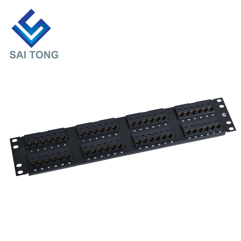 2U 19'' 48 Poorten RJ45 Krone Jassen, Stalen Beugel Cat6 Patch Panel Blank Unshielded utp Cat5e CAT6 CAT6A RJ45 Patch