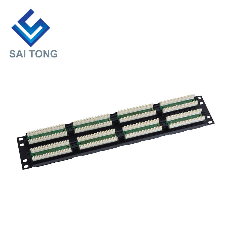 2U 19'' 48 Poorten RJ45 Krone Jassen, Stalen Beugel Cat6 Patch Panel Blank Unshielded utp Cat5e CAT6 CAT6A RJ45 Patch