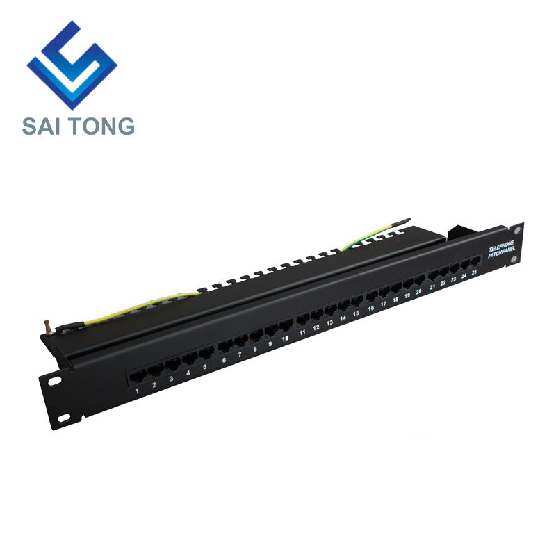 1U 19'' 25 Poorten RJ45 Krone Jassen, Stalen Beugel Cat6 Patch Panel Blank Unshielded utp Cat5e CAT5 RJ45 Patch panel