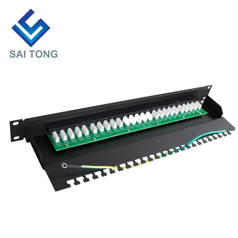 1U 19'' 25 Poorten RJ45 Krone Jassen, Stalen Beugel Cat6 Patch Panel Blank Unshielded utp Cat5e CAT5 RJ45 Patch panel