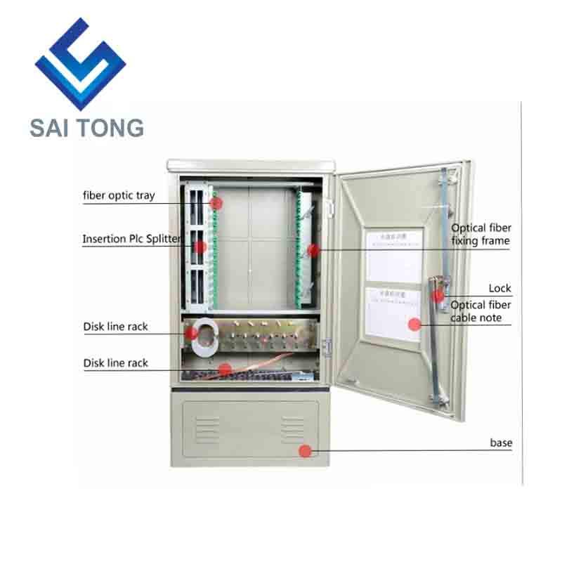 SaiTong FTTH 144 Core glasvezel distributie hub kast SMC Materiaal waterdicht outdoor toegang 144 glasvezel kast