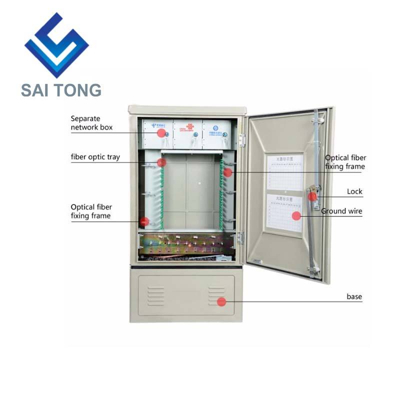 SaiTong FTTH 144 core optische verdeelkast outdoor waterdichte IP55 144 core glasvezel kast ODF ODB