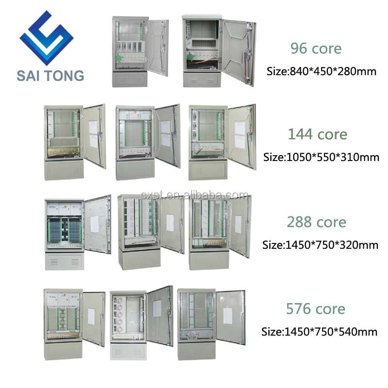 2022 China SaiTong FTTH optische distributiekasten outdoor waterdichte IP55 288 core glasvezel kast ODF ODB