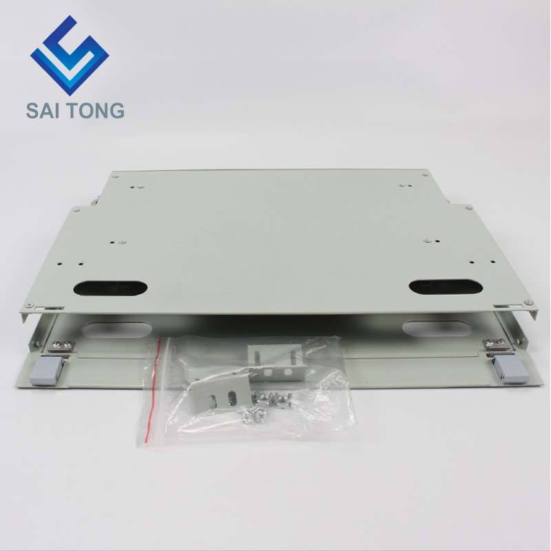 SaiTong FTTH 19 Inch Rack Mount 12 Poort Kast SC/FC ODF 1 U 12 core Glasvezel Distributie frame Optioneel Volledige Belasting