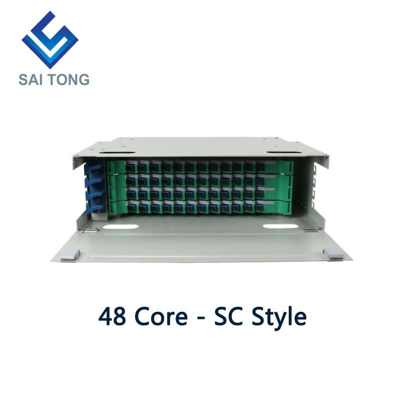 SaiTong FTTH 19 Inch Rack Mount 48 Port Kast SC/FC ODF 4 U 48 core glasvezel Distributie Frame Optioneel Volledige Belasting