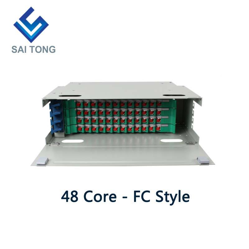 SaiTong FTTH 19 Inch Rack Mount 48 Port Kast SC/FC ODF 4 U 48 core glasvezel Distributie Frame Optioneel Volledige Belasting