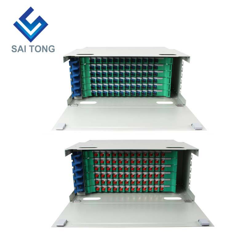 SaiTong FTTH 19 Inch Rack Mount 72 Port Kast SC/FC ODF 6 U 72 core glasvezel Distributie Frame Optioneel Volledige Belasting