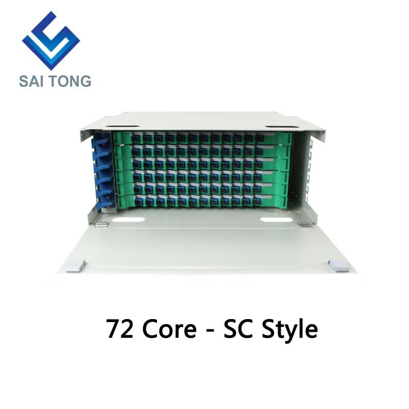 SaiTong FTTH 19 Inch Rack Mount 72 Port Kast SC/FC ODF 6 U 72 core glasvezel Distributie Frame Optioneel Volledige Belasting