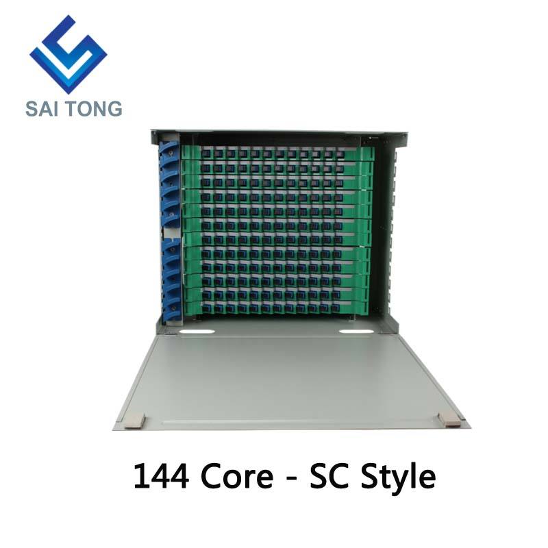 2022 SaiTong FTTH 19 Inch Rack Mount 144 Poort Kast SC/FC ODF 12U 144 core Glasvezel Distributie frame Optioneel Full Load