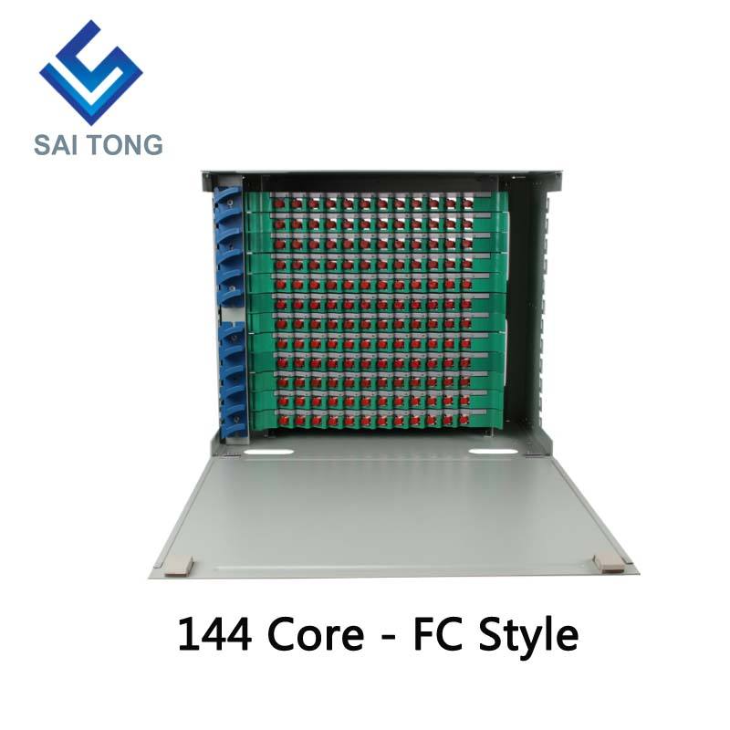 2022 SaiTong FTTH 19 Inch Rack Mount 144 Poort Kast SC/FC ODF 12U 144 core Glasvezel Distributie frame Optioneel Full Load