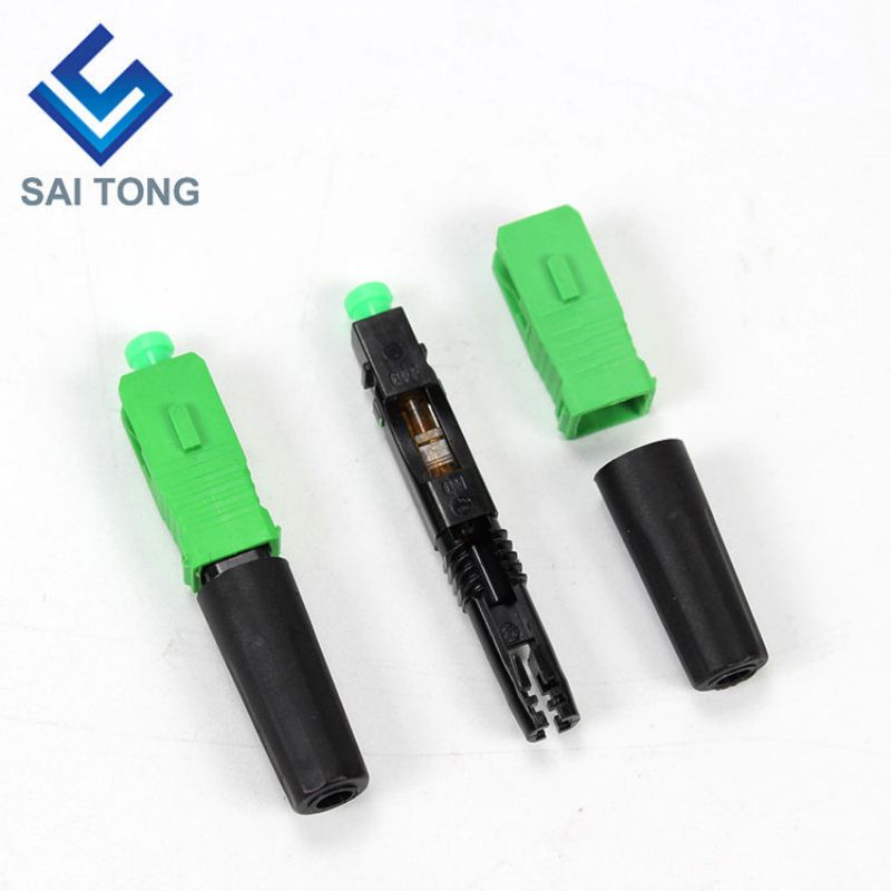 SC APC UPC single mode groen blauwe veldmontage optische snelle connector glasvezel snelconnector voor ftth drop-kabel