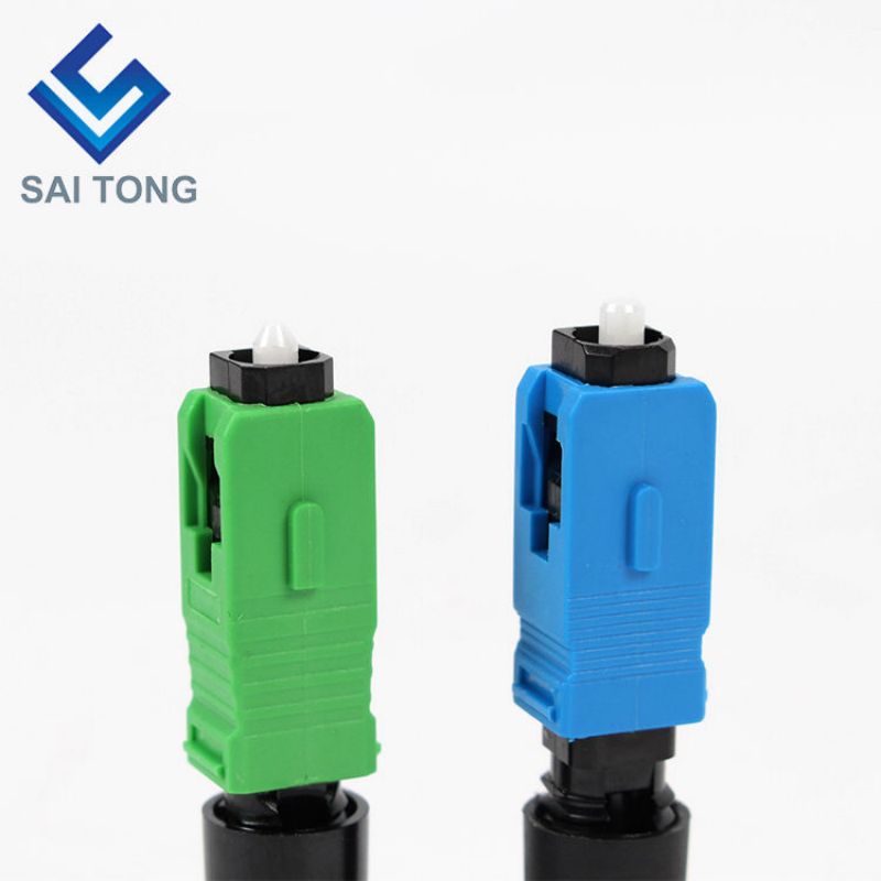 SC APC UPC single mode groen blauwe veldmontage optische snelle connector glasvezel snelconnector voor ftth drop-kabel