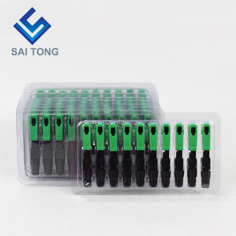 SC APC single mode groen blauwe veldmontage optische snelle connector glasvezel snelconnector voor ftth drop-kabel